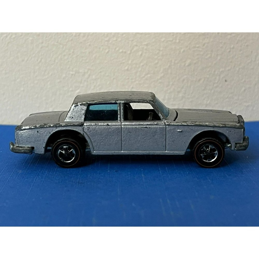 Vintage 1969 HOT WHEELS REDLINE ROLLS ROYCE SHADOW SILVER USA Dark interior